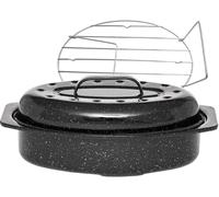 Cocotte ovale en acier carbon 38x26cm + grille - Warmcook - 0508+2006 - roaster