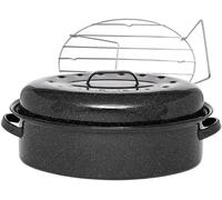 Cocotte ovale en acier carbon 46x31cm + grille - Warmcook - 0509+2005 - roaster graniteware