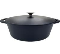 Cocotte Ovale en Fonte BAUMALU, 33 cm, Noir Mat, 6L, Tous Feux dont Induction