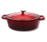 ELO Rôtissoire ovale en fonte rouge cerise robuste induction rouge 33 cm