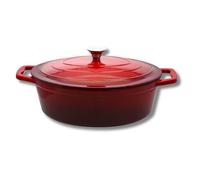 ELO Rôtissoire ovale en fonte rouge cerise robuste induction rouge 33 cm