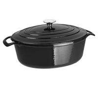Vogue Plat à four ovale GH306 – 5 L – noir, compatible induction