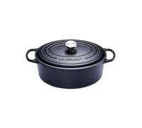 Cocotte ovale fonte émaillée noire 35 cm