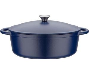 Cocotte Ovale GSW BLUE MAGIC, Fonte Massive 33 x 25 cm, 6.5L, Induction, Bleu