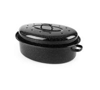 IBILI Cocotte ovale en acier émaillé noire 34 x 27 x 13 cm