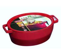 Cocotte Ovale PYREX Slow Cook, 29 cm, 3.8 Litres, Fonte d'Acier, Rouge