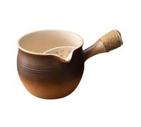cocotte, Petite casserole en cuivre, bouilloire, théière chinoise avec passoire et poignée anti-brûlure, pot à lait(Large Brown)