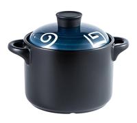 cocotte, Petites casseroles en cuivre et terre cuite avec couvercle, résistantes à la chaleur, for cuisson. Marmites(Blue,3.5L/3.2Quarts)