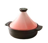 Cocotte Pot à tajine en argile poudre progressive for la cuisson, casseroles de cuisine, Casseroles riz haute température(8.5 inch Graded pink)