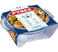 Cocotte PYREX Ronde en Verre Borosilicate, 5,1 Litres, 31,5 x 26,7 cm, Transparent