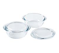 Cocotte Pyrex Ronde Verre Borosilicate 2,3L Lot de 2 Transparentes