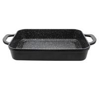 Cocotte rectangulaire en fonte d'aluminium avec rainures pour barbecue
