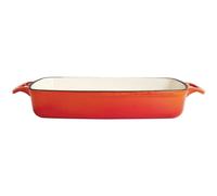 Cocotte rectangulaire Vogue en fonte, orange, grande