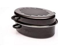 Cocotte Roaster avec Couvercle, 42 cm, Acier Carbone Émaillé Noir, 11 L, Tous Feux Dont Induction