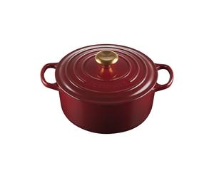 Cocotte Rond 22 cm Le Creuset Signature Fonte 21177229494441 Garnet