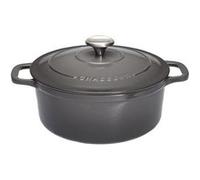 Cocotte ronde 20 cm chasseur gris caviar interieur noir - Chasseur - Gris - Fonte émaillée Violet G