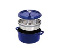 Cocotte ronde avec cuit-vapeur Staub - 1133806 - Fonte - Ronde - 26 cm - Cerise