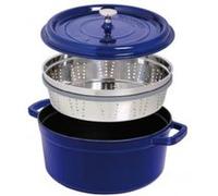 Staub La Cocotte Cocotte avec panier vapeur 26 cm, Rond(e), Noir mat, Fonte