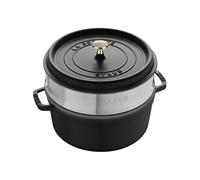 Staub Cocotte ronde en fonte 40508-814-0 avec panier vapeur 24 cm Noir