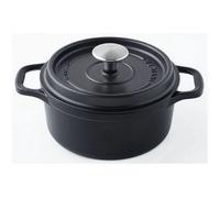 Cocotte ronde en fonte émaillée 20cm noir - Invicta - 402201 -