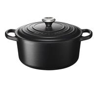 Le Creuset Cocotte en fonte émaillée Signature Ronde 22 cm 3,3 L Noir Mat avec couvercle