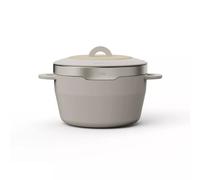 Cocotte ronde Fonte Aluminium Revêtue céramique Pebbly D24 beige
