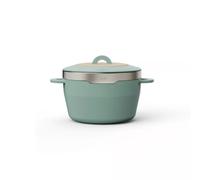 Cocotte ronde Fonte Aluminium Revêtue céramique Pebbly D24 verte