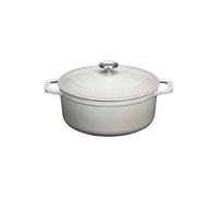 Cocotte ronde Le 20 cm Macadamia - Chasseur - Blanc - Fonte émaillée