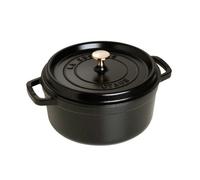 Cocotte Ronde - STAUB - Ø 24 cm - Noir Mat - Compatible Induction - Couvercle Auto-arrosant