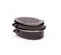 Cocotte Rotissoire Daubière Ovale Acier Emaillé Noir D32
