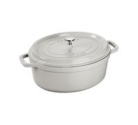 Cocotte - STAUB - 40501-422 Ovale 27 cm Truffe Blanche - Fonte émaillée 3,2 L - Couvercle auto-arrosant - Induction