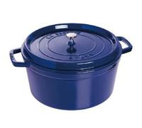 STAUB Cocotte en fonte ronde Staub. trois couches d'émail 5.2 l bleu foncé