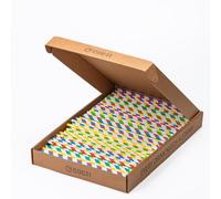 Cocti Lot de 300 pailles en papier incroyablement durables. 100% biodégradables, sans goût gênant du papier, adaptées pour les boissons froides, 200 mm x 6 mm, rayées.