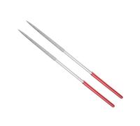 CoCud 2 Pièces Lime à Aiguille Revêtue de Diamant Grain 150 Queue de 3 mm | Outil d'Affûtage de Lime Ronde Revêtue de Diamant, Longueur de 140 mm, pour Métal Verre Pierre