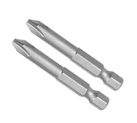 CoCud 2-Pièces Phillips Croix Tournevis Mèches PH2 50mm Long 1/4" Hex Tige | S2 Magnétique Phillips Perceuse Mèche, pour Puissance Impact Pilote