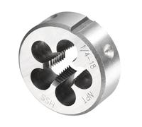 CoCud Filière de Réparation de Filetage Ronde, Filière 1/4"-18 Npt de 38mm OD, Outil de Filetage de Tuyau Cylindrique en Acier Rapide à Main Droite avec 5 Trous pour Copeaux