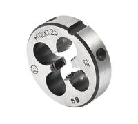 CoCud Filière de Réparation de Filetage Ronde, Filière M12x1.25 de 38mm OD, Acier d'Outil Allié pour Filetage de Tuyau Cylindrique à Main Gauche avec 4 Trous pour Copeaux