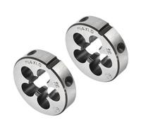 CoCud Filière de Réparation de Filetage Ronde, Filière M14x1 de 38mm OD, en Acier Allié pour Filetage de Tuyau Cylindrique à Main Gauche avec 5 Trous pour Copeaux, 2 Pièces