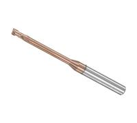 CoCud Fraise à Bout Carré, 2,5 mm x 25 mm de Coupe, Longue Portée, Revêtue de Titane (à l'Échelle Nanométrique) en Carbure à Deux Flûtes pour Fraiseuse CNC