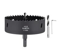 CoCud Kit De Scie Cloche Diamètre De Coupe 111mm Noir | Acier Rapid Bi-Métal M42, Pour Tôle Métallique Bois Plaque En Plastique Et Panneau PVC.