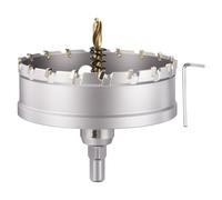 CoCud Kit De Trépan, Diamètre De Coupe 3-21/32"(93mm), Alliage Cémenté Au Carbure De Tungstène - Pour Métaux Durs, Feuilles D'Acier Inoxydable, Fibre De Verre. Argent