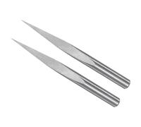 CoCud Lot de 2 fraises à défoncer CNC pour gravure CNC, largeur de la pointe 0,1 mm, angle de 10 degrés, tige de 0,3 cm, forets de sculpture en carbure massif à 3 cannelures en V (applications : pour