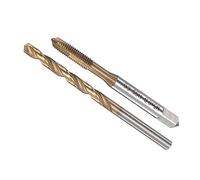 CoCud Spirale Pointe et Foret Mèche Ensemble M5 x 0,8 Taraud Filetage | 1-Ensemble, 4,2 mm, Perceuse Diamètre, Ti-enduit, Machine Vis Taraud & Torsion, pour Filetage Tapotement