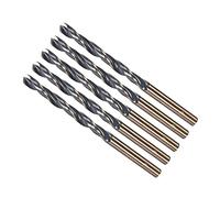 CoCud Tordu Foret Forage, 5mm Coupage Bord, Titanium & Nitrure Revêtu Haut Vitesse Acier 4341 Rond Tige - (Applications: pour Acier Inox Perceuse Machine), 5- Pcs