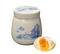 Coddled Egg Cups 220ml Capacity - Vintage Ceramic Holder Single Or Double30 | Single Or Double Egg Poacher for Home Apartment Camping | Picnic Travel Road Trip Breakfast Lunch Brunch Dinner Coddled Egg