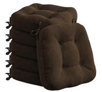 Codi Lot de 6 coussins d'assise 40 x 40 x 8 cm, extra épais, confortables, avec housse imperméable, lavables et antidérapants, en mousse à mémoire de forme, pour chaise, d'extérieur et de jardin