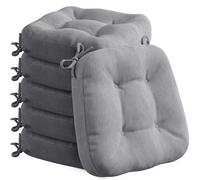 Codi Lot de 6 Coussins de chaise 40x40x8 cm, Extra Épais, Coussins de chaise confortables avec housse déperlante - Coussins de siège lavables et antidérapants en mousse à mémoire de forme pour chaise