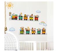Codulu Train des Chiffres Dessin Animé Animaux Stickers Muraux | Décorations Murales,Déco murale aquarelle,pour filles et enfants,chambre,salon,maternelle