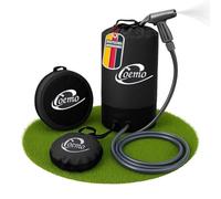 Coemo Douche de camping portable avec pompe - Douche solaire 11 l - Sac en PVC avec pommeau de douche et tuyau