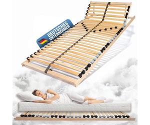 Coemo Sommier à Lattes avec tête de lit réglable - 100 x 190 cm - Sommier avec 26 Lattes - Dureté réglable - pour Tous Types de Matelas - pour Tous Les Types de Matelas - pour lit Double 200 x 190 cm